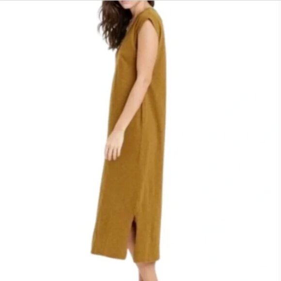 Universal Thread Casual Tee-Shirt Midi Dress Sz S Mustard Yellow/Brown #347H - Picture 5 of 9